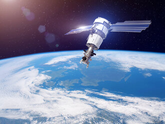 Ein Satellit, für dessen Ausstattung SCHRAUBENTELLERFEDERN<sup>®</sup> benötigt werden, kreist im Orbit